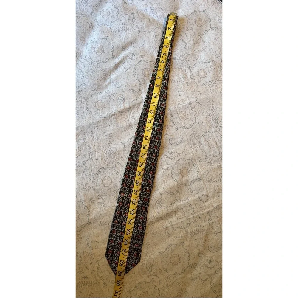 DI CORI Men's Necktie 60x3/5 Red Blue Gold‎ 100% Silk Made In Italy Geometric